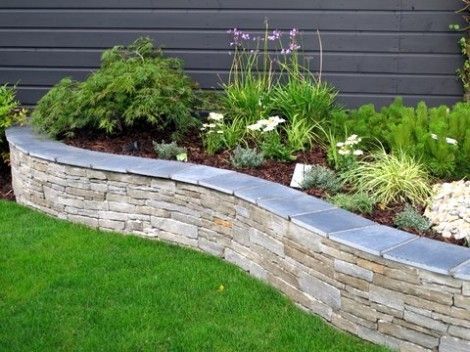 Stone Raised Beds, Stone Flower Beds, Raised Flower Beds, Landscaping Retaining Walls, Garden Flower Beds, Front Yards, Stone Planters, Rock Garden Landscaping, Backyard Fences