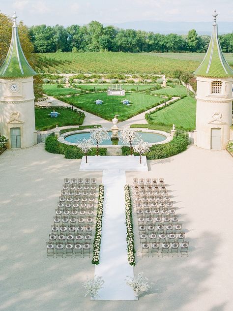 Wedding Ceremony Tent, Beautiful Places To Get Married, Wedding Venue France, French Wedding Venues, South Of France Wedding, Enchanting Wedding, Pastel Color Palette, Champagne Tower, Dream Venue