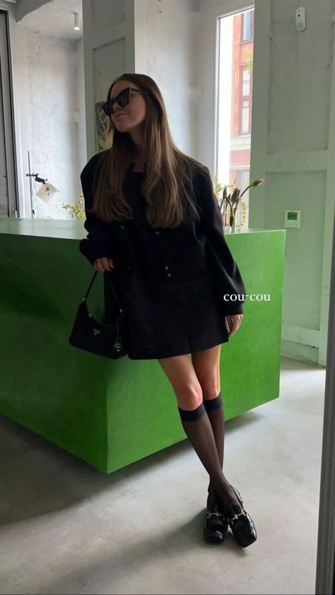 Mesh Socks Outfit Ideas, Stocking Socks Outfit, Knee High Sheer Socks Outfit, Knee High Tights Outfit, Sheer Knee High Socks Outfit, Knee Tights Outfit, Nylon Socks Outfit, Knee Length Socks Outfit, Wensday Adams Aesthetic Outfits