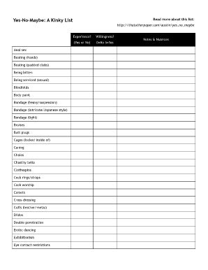 The Yes/No/Maybe List - Yes No Maybe, Body Cast, Chart Template, To Do List, It Cast, Feelings