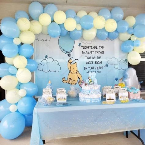 Just found this amazing item on AliExpress. Check it out! $6.10 65％ Off | Cartoon Pooh Pastel Blue and Yellow Baby Shower Balloon Garland Kit Winnie the Pooh Bear 1st Birthday First Bee Day Balloon Arch Winnie The Pooh Backdrop, Pooh Backdrop, Baby Shower Winnie The Pooh, Pooh Balloon, Winnie The Pooh Birthday Party, Baby Shower Balloon Arch, Pooh Nursery, Winnie The Pooh Themes, Winnie The Pooh Nursery