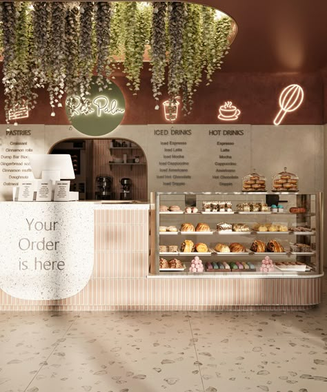 Bakery Shop Design :: Behance Bakery Cafe Interior Design Cozy, Coffee And Bakery Shop Interior Design, Cute Bakery Design, Elegant Bakery Interior, Mini Bakery Shop Design Interior, Italian Coffee Shop Design, Cute Bakery Ideas, Beige Bakery Aesthetic, Cute Bakery Aesthetic Interior