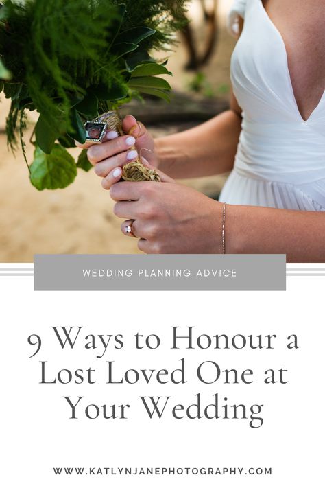 Bride holding bouquet with photo of late father on her bouquet Ways To Honour Loved Ones At Wedding, Memorial Ideas, Wife To Be, Child Loss, Wedding Planning Advice, Lost Love, On Your Wedding Day, Wedding Bells, Loved Ones