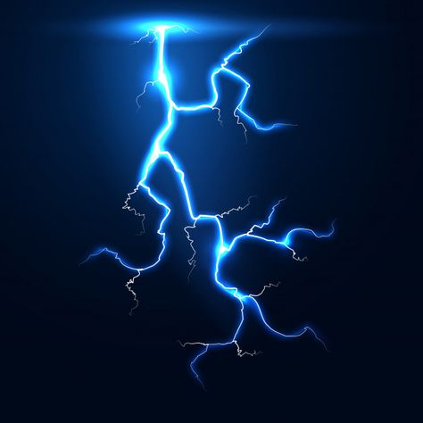 Thunder Design, Lightning Art, Lightning Thunder, Thumbnails Youtube Background, Thunder Strike, Thunder Storm, Fire Image, Blue Lightning, Pix Art