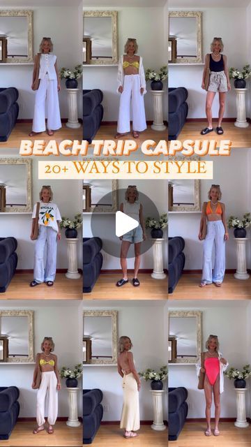 Chandler DeHart | 20+ ways to style the beach trip capsule👙🌊🦀🍋🏖️🐚 what do we think?! https://liketk.it/4EHCl | Instagram Minimal Beach Outfit, Beach Vacation Outfits 2024, Chandler Dehart, Travel Outfits Women, Beach Trip Outfits, Beach Wardrobe, Beach Vacation Outfits, Outfit Challenge, Trip Outfits