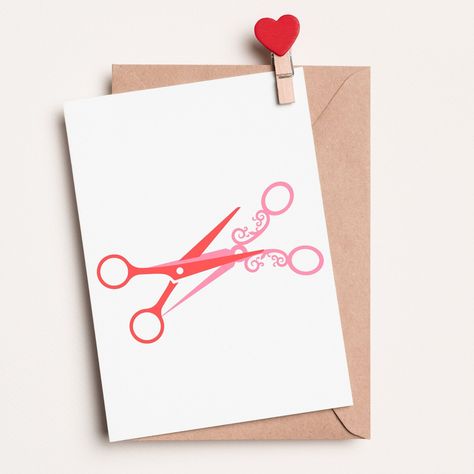 Lesbian Valentine's Day Card Queer Women Valentine's Day Card - Etsy Lesbian Valentines Day, Lesbian Anniversary, Trans Nonbinary, Queer Women, Scissors Design, Envelope Template, Anniversary Card, Valentines Diy, Printable Cards