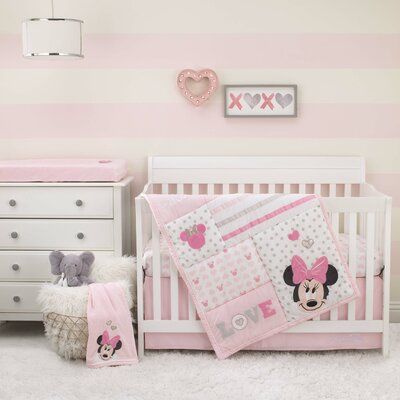 Disney Disney Minnie Mouse Love to Love Nursery 3 Piece Crib Bedding Set | Wayfair Minnie Mouse Crib Set, Minnie Mouse Nursery, Minnie Mouse Bedroom, Mouse Nursery, Love To Love, Baby Crib Bedding Sets, Best Crib, Baby Crib Bedding, Baby Minnie