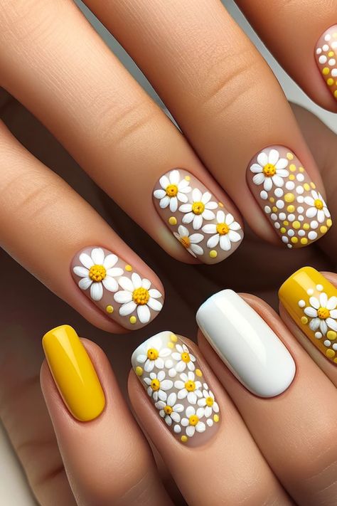 39 Flower Nails That Are Absolutely Blooming Nails Kids, Cheetah Nail Designs, Pastel Nail Art, Pink Nail Art Designs, Simple Spring Nails, Spring Nail Trends, Green Nail Designs, Spring Nail Designs, Floral Nail Designs