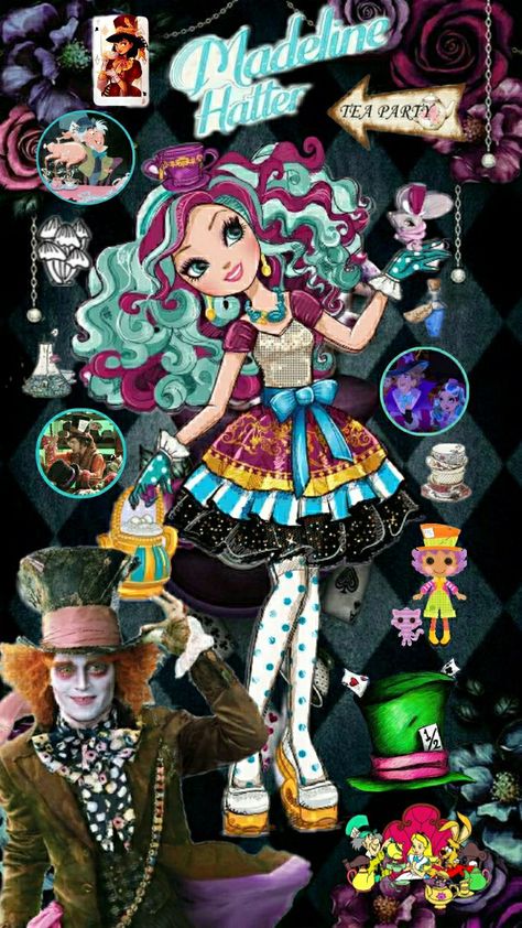 Madelyn Hatter Ever After High, Mad Hatter Ever After High, Mad Hatters Daughter, Maddie Ever After High, Mad Hatter Character, Ever After High Madeline Hatter, Maddie Hatter, Madeline Hatter, Alice In Wonderland Drawings