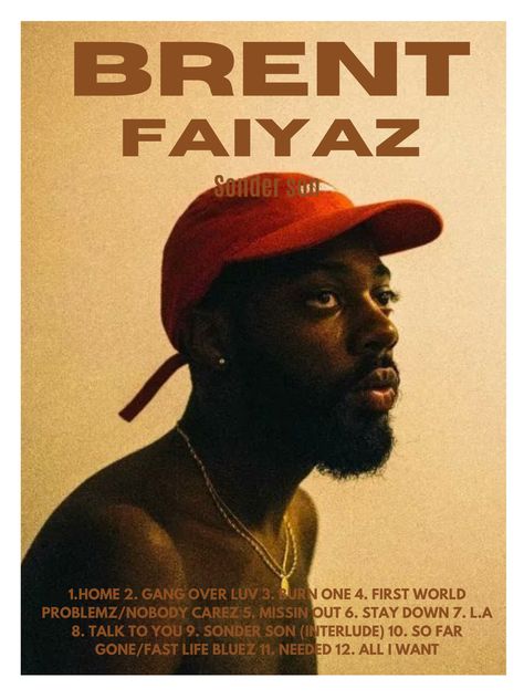 Rapper Poster Prints, Music Artist Poster Prints, Brent Faiyaz Poster Prints, Her Loss Poster, Brent Faiyaz Music, Brent Poster, Music Album Aesthetic, Miguel Poster, Brent Faiyaz Poster