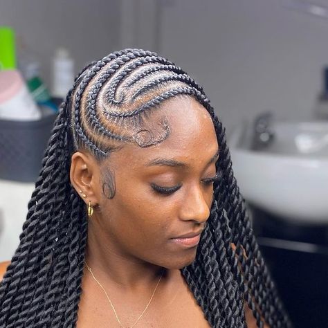 D O L L   C O I F F U R E™ on Instagram Fulani Patterns, Up In One Cornrow Braids, Islands Twist, Braided Hair Styles For Black Women, Black Hair History, Small Box Braids Hairstyles, Kid Braids, Hair Styles For Black Women, Braided Hair Styles