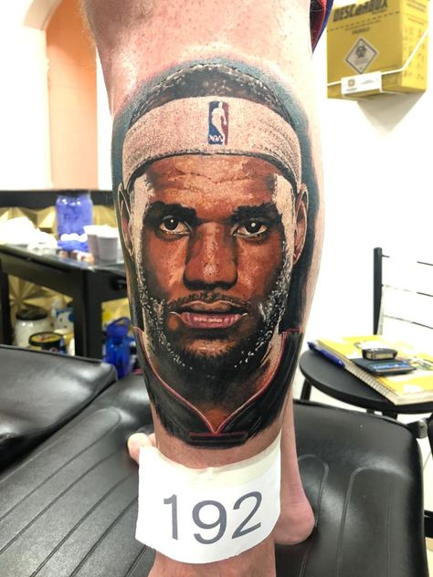 Lebron Tattoo, Lebron James Tattoos, Tattoos Color, King Lebron James, King Lebron, Marvel Tattoos, Portrait Design, Aesthetic Tattoo, Art Tattoos