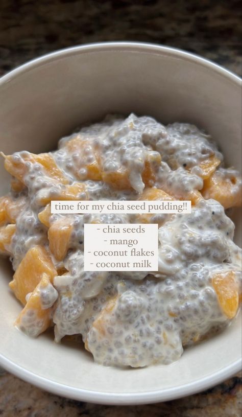 Mango Chia Seed Pudding, Pasti Sani, Healthy Food Dishes, Chia Seed Pudding, Healthy Lifestyle Food, Healthy Food Motivation, Läcker Mat, Lost 100 Pounds, Healthy Sweets Recipes