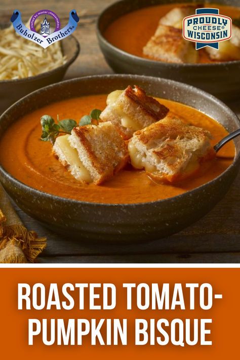 🎃🍅 Creamy Havarti Meets Pumpkin Perfection! 🧀🍂 This Halloween, enchant your guests with a Roasted Tomato Pumpkin Bisque that's luxuriously creamy, perfectly spiced, and kissed with the irresistible richness of Havarti cheese. It's the ultimate autumn comfort soup for your spooky soiree. 🎃🍅🥄 Pumpkin Tomato Soup, Pumkin Soup, Halloween Soup, Gf Soups, Spooky Soiree, Pumpkin Bisque, Tomato Bisque Soup, Bisque Soup Recipes, Pumpkin Puree Recipes