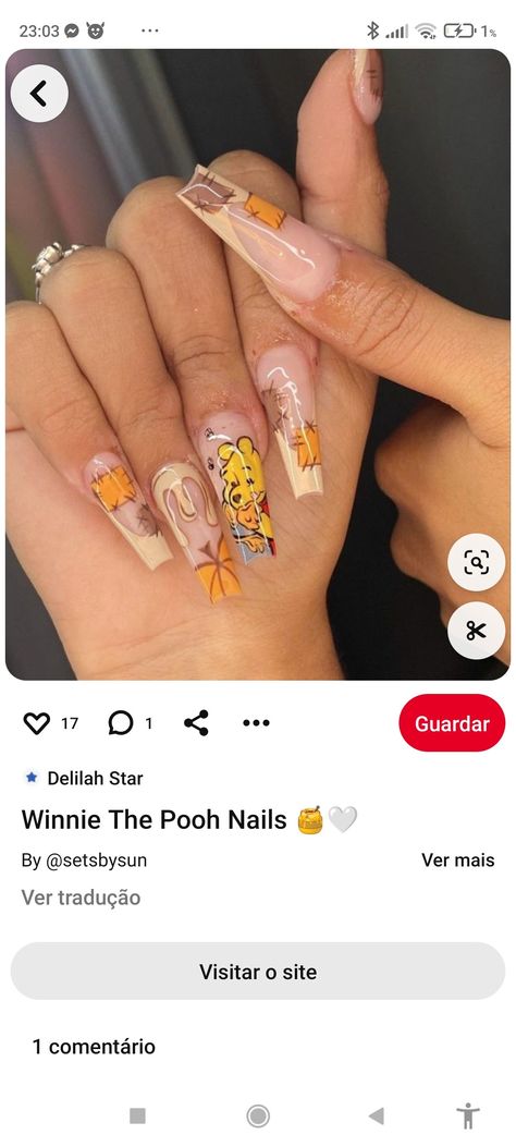 Pooh Bear Nails, Winnie The Pooh Nails, Pooh Nails, Bear Nails, Bears Nails, Great Nails, Fall Sweater, Pooh Bear, Fall Nail