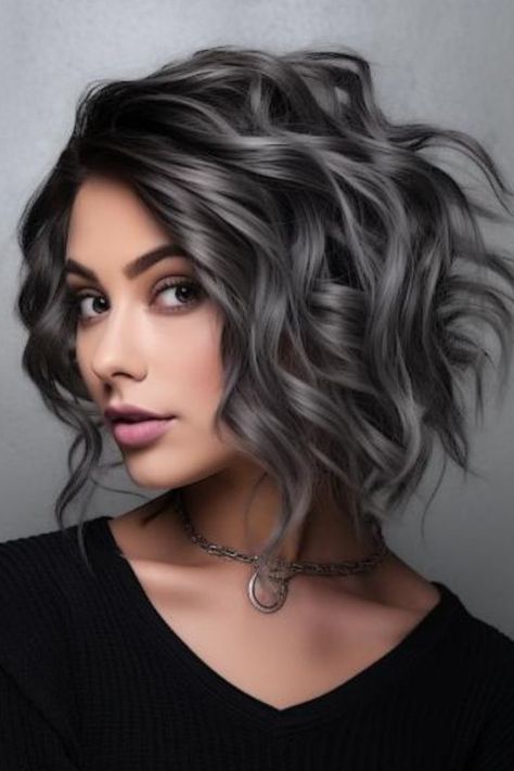 Best Hair Color To Hide Grey Hair, Black Hair Fade, Dark Grey Hair Color, Faded Haircut, Gray Blending, Silver Ombre Hair, Dark Grey Hair, Money Pieces, Baby Lights