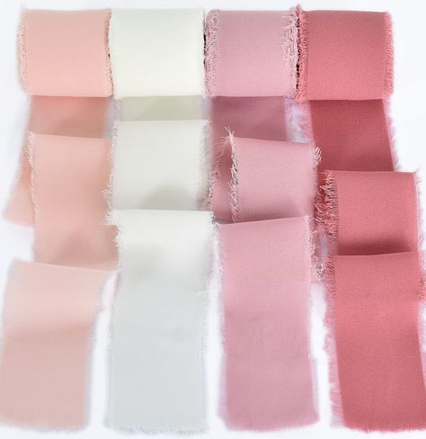 PRICES MAY VARY. 4 Colors Chiffon Silk Ribbons 【SIZE】：1.5" wide x 5.5Yd per roll. 22yards in total. 【COLOR COLLECTION】:4 rolls of handmade fringe chiffon ribbons in different colors.The theme of the pink series which the perfect color combination to match your crafts.Each roll of ribbon is rimmed with a soft frayed design.Every step is handmade Crafted and can be cut into different lengths for decorating different craft projects 【PREMIUM QUALITY】: This ribbon is made of soft chiffon material,Pre Ribbon For Gift Wrapping, Ribbon For Gift, Ballerina Birthday Parties, Chiffon Ribbon, Gift Wrap Ribbon, Bouquets Wedding, Ballerina Birthday, Bridal Wrap, Baby Shower Winter