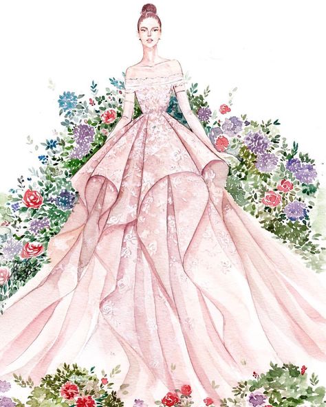 Fashion sketch for the off-the-shoulder ball gown featuring a full lace and beaded bodice Ball Gown Drawing, Off Shoulder Ball Gown, Dress Sketch, Gown Drawing, Fashion Design Sketchbook, Fashion Sketch, Dress Drawing, Beaded Bodice, Ballroom Dress