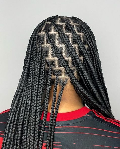 Brick Parting Hair, Brick Parting Box Braids, Small Parts Box Braids, Brick Parting, Hair Designs Braids, Small Braided Hairstyles, Box Braids Hairstyles Styles, Style For Short Curly Hair, Female Braids Hairstyles