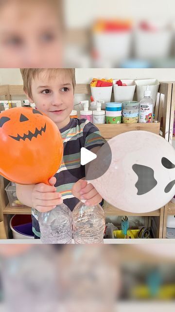 Tara Burns • The Littles Learn on Instagram: "🎃 You will want to save this for a last minute halloween activity!!! 👻
🎈 This is one of our favourite experiments!! Set up takes less than a few minutes and uses simple household items! Add a spooky twist by drawing ghost faces on the balloon! 💀  
⭐️ Make sure you FOLLOW @the.littles.learn for more fun activities to keep the kids busy! ⭐️  🎈You’ll need: Baking Soda
Vinegar
A Bottle
A Balloon (we bought printed balloons but you can draw a spooky face on any balloon using a sharpie!) •Fill your balloon with baking soda and pop to the side.
•Add vinegar (and food dye is optional for extra colour) to a bottle. •Attach your balloon to the bottle but don’t tip it in until you’re ready. •When you’re ready lift up the balloon and release all the b Drawing Ghost, Baking Soda Vinegar, Last Minute Halloween, Halloween Activity, 3 Girls, Food Dye, Printed Balloons, Ghost Faces, Halloween Activities