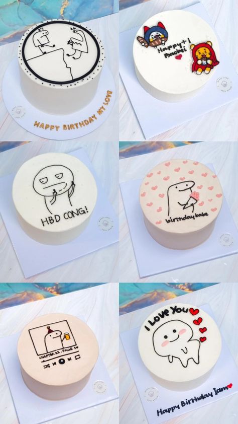 Bento Cake Design Birthday, Korean Pastry, Alfabet Font, Korean Cake, Mini Cakes Birthday, Happy Birthday My Love, Bento Cake, Cake Designs Birthday, Book App