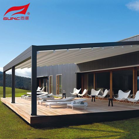 Outdoor PVC Fabric Metal Pergola Retractable Roof Awning Pergola Bioclimatic https://m.alibaba.com/product/62337852123/Outdoor-PVC-Fabric-Metal-Pergola-Retractable.html?__sceneInfo={"cacheTime":"1800000","type":"appDetailShare"} Pergola Cost, Retractable Pergola Canopy, Waterproof Gazebo, Retractable Pergola, Outdoor Awnings, Retractable Roof, Metal Pergola, Aluminum Pergola, Pergola Canopy