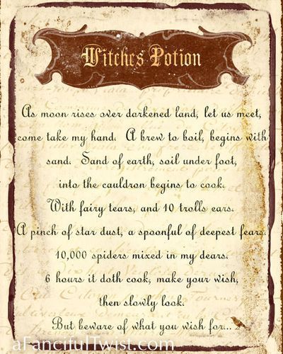 A Fanciful Twist: Spells & Potions + Halloween Cards! Witches Spells, Halloween Spell Book, Potions Recipes, Halloween Spells, Witch Potion, Witchcraft Spells, Witch Spell Book, Witch Spell, Wiccan Spells