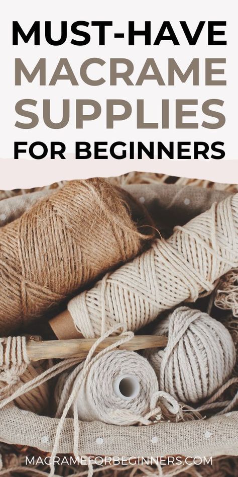 How to Start with Macrame in 2021 - A Complete Guide + Must-Have Macrame Supplies for Beginners | Ma Macrame Cord Types, Macrame Projects Using 2mm Cord, Braided Cord Macrame Projects, Easy Beginner Macrame Projects, Diy Macrame Knots, Beginner Macrame Tutorials, Macrame Beginners Tutorials, Macrame Art Diy, Cool Macrame Ideas