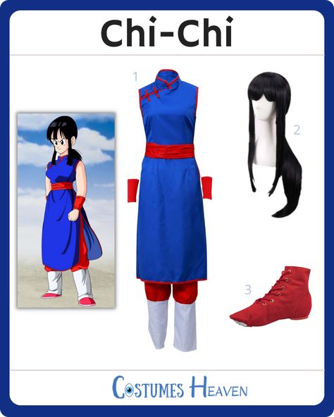 Chi Chi Dragon Ball Cosplay, Dragon Ball Couple Costume, Chi Chi Costume, Chichi Cosplay, Dragon Ball Costume, Dragon Ball Z Costume, Dragonball Cosplay, Goku Costume, Dragon Ball Cosplay