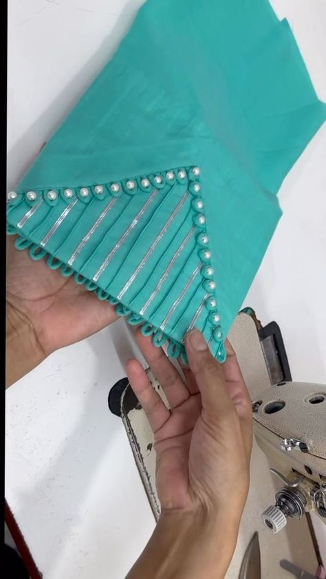 Sarabjit Kaur on Instagram: “Beautiful plazo and sleeves design” Pant Bottom Design Women, Pant Designs For Suits, Pant Plazo Design, Suit Sleeves Design, Shamekh Bluwi, Simple Suit Designs, Plazo Designs, Plazo Design, Chudidhar Neck Designs