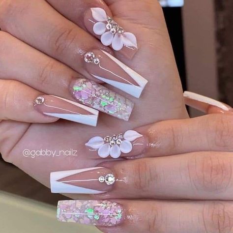 Elegant Fall Nail Designs, 3d Acrylic Nail Art, Acrylic Nails Fall, Nail Designs Acrylic, Lily Nails, 3d Acrylic Nails, 3d Nail Designs, Acrylic Toe Nails, Cute Acrylic Nail Designs