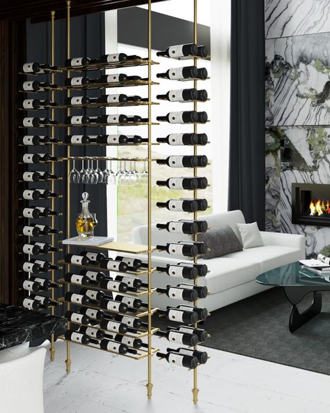 🍷✨ Introducing Lazio Wine Assembly! ✨🍷⁠ ⁠ Transform your space with elegance and functionality. The Lazio Wine Assembly isn't just a wine rack; it's a statement piece. With a 100-bottle capacity, this versatile display can serve as a stunning wine wall or an exquisite room divider, perfect for showcasing your collection in style.⁠ ⁠ ➡️ Capacity: Holds up to 100 bottles⁠ ➡️ Size: 72 inches wide and 96 inches tall⁠ ➡️ Finishes: Available in 6 luxurious finishes to match any decor⁠ ➡️ Finials: C... Wine Wall Display, Wine Bottle Shelf, Bistro Shelving, Wine Shelves, Table Extension, Wine Wall, Wine Display, Metal Shelf, Modular Shelving