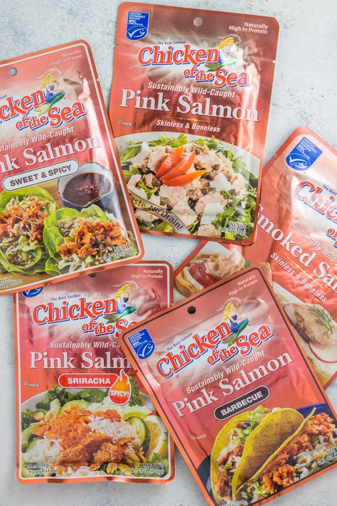 Chicken of the Sea Salmon Pouches. Check this recipe featuring our easy to use salmon pouches! Package Salmon Recipes, Salmon Packet Recipes Lunch, Chicken Of The Sea Salmon Recipes, Chicken Of The Sea Salmon Packet Recipes, Pink Salmon Packet Recipes, Packaged Salmon Recipes, Starkist Salmon Pouch Recipes, Salmon Pouch Recipes, Salmon Packets