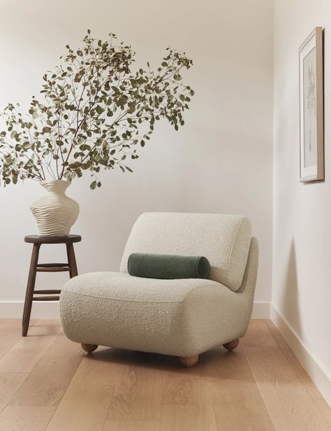 Wrinkle Vase by Sarah Sherman Samuel Reading Chair Design, Statement Armchair Living Rooms, Small Living Room Accent Chairs, Accent Sofa Living Room, Sage Accent Chair, Cozy Accent Chairs For Living Room, Relaxing Chair For Bedroom, Bedroom With Accent Chair, Japandi Accent Chair