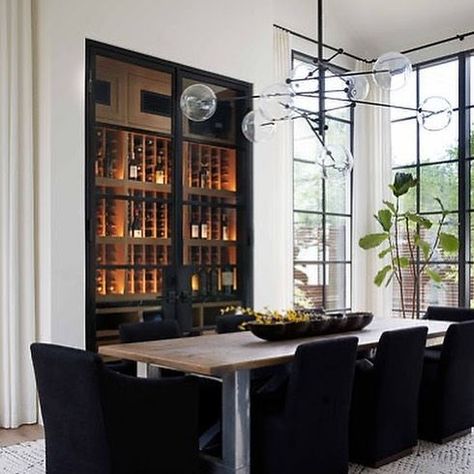 CellarCool Cooling Systems on Instagram: "Dine in style next to your own wine cellar with our Wall  Mount cooling system! 🍷💥 Custom Home Builder: @rosewoodcustombuilders Cooling System:@cellarcool_ - Wall Mount Looking for help cooling a #winecellar? Click the link in our bio to contact us today. 🔗❄️🍷  #glasswinecellar #winecellar #luxuryhomes #winelover #interiordesign #interiordecor #luxurydesign #homedecor #homedesign #sommelier #AC #winelover #wine #winecollector #winecollection #designi Wine Fridge In Dining Room, Texture Rug, Glass Wine Cellar, Sun Rooms, Dining Room Cabinet, Wine Tasting Room, Feizy Rugs, Dinner Room, Wine Wall