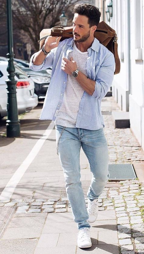 Summer Outfits Men Urban, Mens Trousers Casual, Mens Casual Outfits Summer, Mens Fashion Edgy, Styles Summer, Stylish Men Casual, Cool Summer Outfits, Mens Casual Dress Outfits, Vintage Mens Fashion