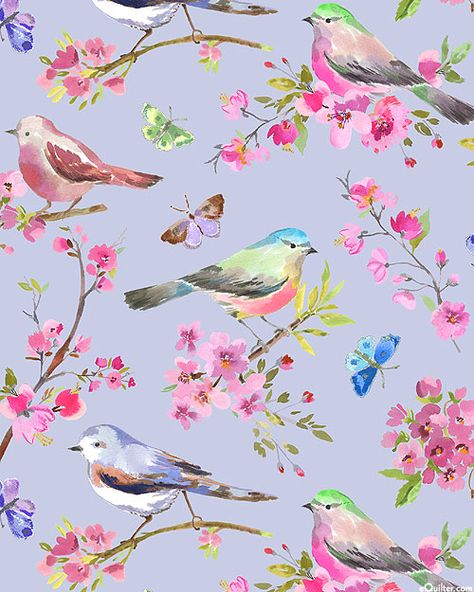 Bird Background Wallpapers, Phone Background Patterns, Vintage Flowers Wallpaper, Wall Murals Painted, Spring Birds, On Wallpaper, Birds And Flowers, Free Quilt Patterns, Flower Background Wallpaper