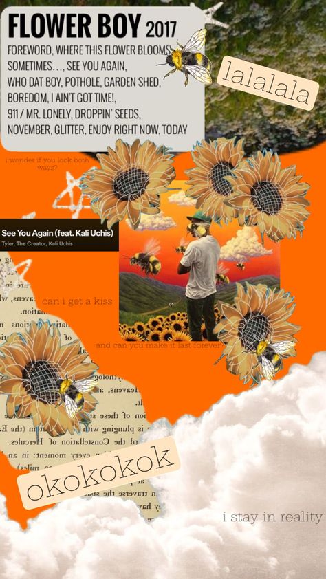 #seeyouagain #tylerthecreator #sunflower #music #vibes #wallpaper Music Vibes Wallpaper, Tyler The Creator Wallpaper, Cute Backgrounds For Iphone, Flower Boy, Music Vibes, Vibes Wallpaper, Cover Wallpaper, Bullet Journal Diy, Kali Uchis