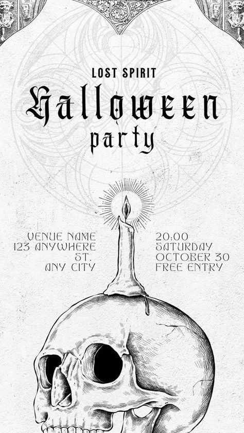 Halloween Event Poster, Cool Halloween Party, Gothic Halloween Party, Canva Halloween, Halloween Party Events, Halloween Party Poster, Gothic Medieval, Tattoo Posters, Medieval Aesthetic