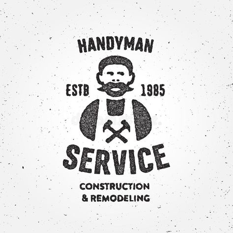 Textured Retro Handyman carpenter corporate service badge symbol stock illustration Handyman Logo, Create Logo Design, Line Art Flowers, Woodworking School, Woodworking Logo, Construction Logo, Woodworking Guide, Service Logo, Natural Logo