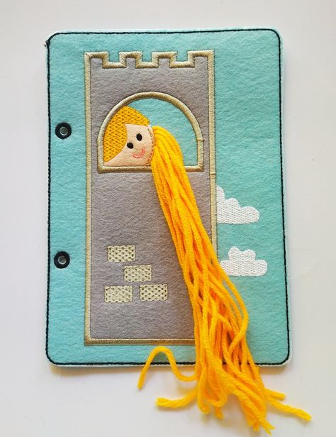 Rapunzel Quiet Book Page Embroidery Design Toddler Quiet Book - Etsy Princess Quiet Book, Baby Busy Book, Quiet Book Pattern, Felt Play Mat, Twins Gift, Baby Quiet Book, Diy Quiet Books, Book Pattern, Quiet Book Patterns