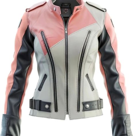 Women’s Ash Grey Pink Sheepskin Leather Moto Jacket @nycoutfits.com Red Leather Jacket Men, Beige Leather Jacket, Brown Leather Jacket Men, Black Leather Jacket Men, Nyc Outfits, Mens Leather Coats, Tan Leather Jackets, Leather Coat Womens, Womens Black Leather Jacket