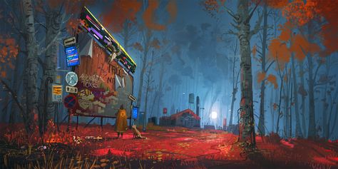 ArtStation - Glitched, Ismail Inceoglu Neon Apocalypse, Landscape Texture, Apocalypse Illustration, Concept Art Landscape, Color Script, The Longest Journey, Half Moon Bay, Forest Spirit, Post Apocalypse