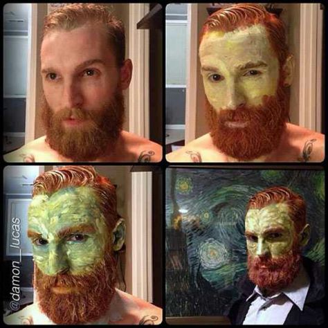 Cosplay vangogh Top Halloween Costumes, Cool Halloween Makeup, Pop Up Art, Arte Van Gogh, Power Of Makeup, Halloween Costume Contest, Special Effects Makeup, Makeup Transformation, Fantasias Halloween