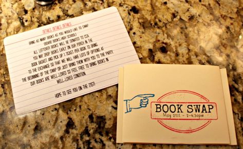 Book Swap Party, Swap Party Invitation, Book Exchange Party, Book Swap, Swap Party, Book Exchange, Romantic Times, Book Party, Handwritten Notes