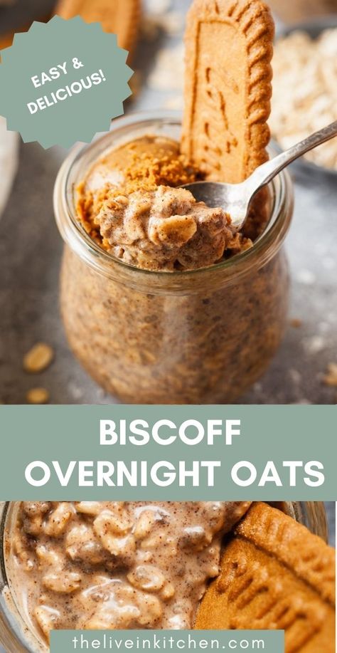 Cookie Butter Oatmeal, Overnight Chia Oatmeal, Biscoff Overnight Oats, Easy Oatmeal Recipes, Best Overnight Oats Recipe, Breakfast Oats Overnight, Protein Overnight Oats, Chia Overnight Oats, Healthy Oatmeal Recipes