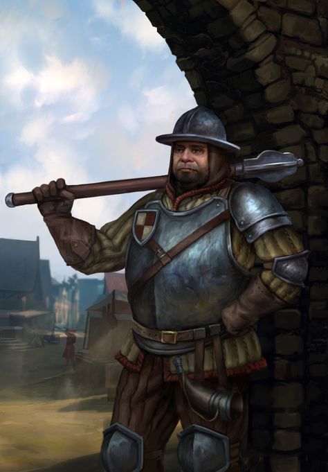 Fantasy City Guard, Medieval Guard, Town Guard, City Guard, Warhammer Fantasy Roleplay, Armadura Medieval, Dungeons And Dragons Characters, Fantasy Setting, Traditional Games