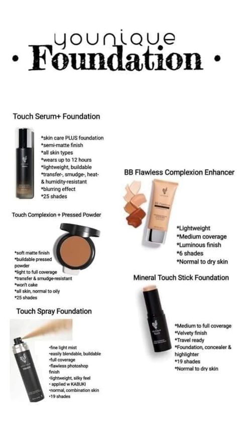 Younique Color Match, Color Matching Chart, Younique Foundation, Spray Foundation, Younique Beauty, Comparison Chart, Full Coverage Foundation, Younique Makeup, Stick Foundation