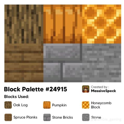 Minecraft Block Combinations, Minecraft Palettes, Minecraft Palette, Block Pallets, Casa Minecraft, Minecraft Storage, Mc Ideas, Minecraft Seed, Minecraft Interior