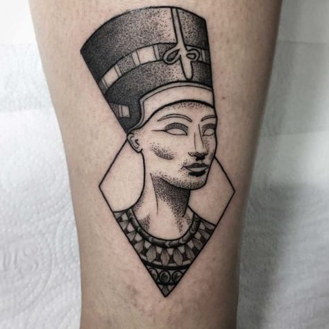 Egyptian Tattoos – The Ultimate Guide for Egyptian Tattoo Designs, Ideas and Meanings - Tattoo Me Now Queen Nefertiti Tattoo, Egyptian Queen Tattoos, Nefertiti Tattoo, Queen Tattoo Designs, Egyptian Tattoo Sleeve, Egypt Tattoo, Queen Tattoo, Graphisches Design, Egyptian Tattoo